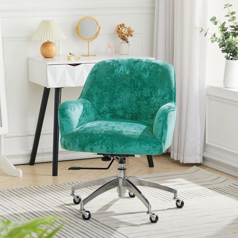 Ice Velvet Adjustable Swivel Office Chair, Light Green (1/5)