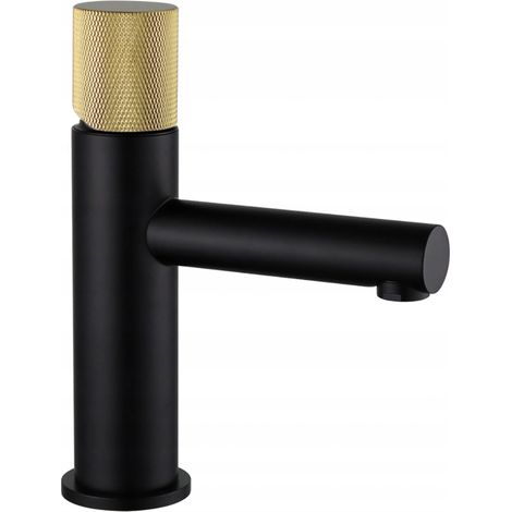 Mexen Elba One Waschtischbatterie, Schwarz/Gold - 74101-75 (1/2)