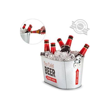 Cubo de vino Balvi Party Time metal plateado 16.5x30x20 cm