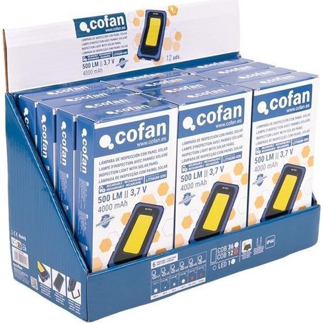 EXPOSITOR CON 12 LÁMPARAS DE INSPECCIÓN COB LED Y PANEL SOLAR (1/5)