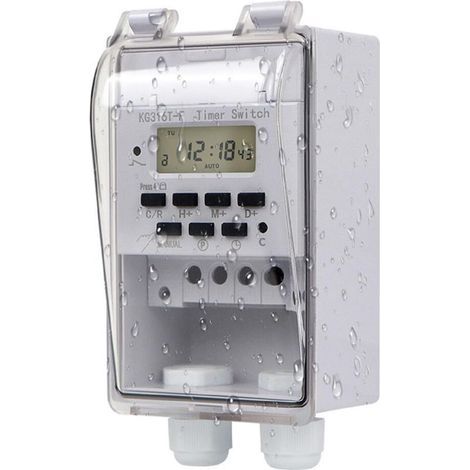 Relè programmabile intelligente da 220 V con timer digitale LCD da parete e copertura trasparente impermeabile. (1/5)