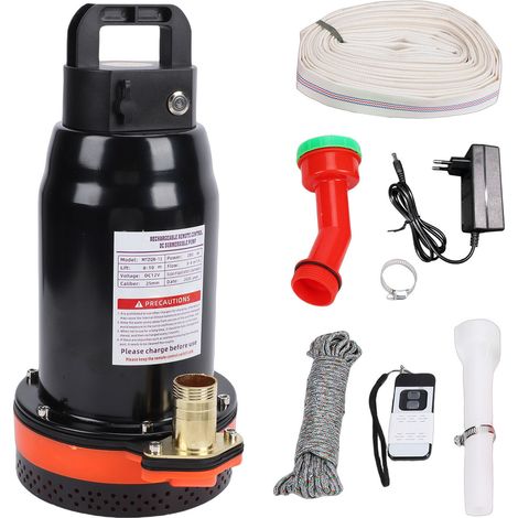 Pompe submersible Petite télécommande sans fil rechargeable sans fil 280 W 3-4 m³/h Eau utilitaire multi-usage pour le drainage du jardin du sous-sol de la piscine (1/5)
