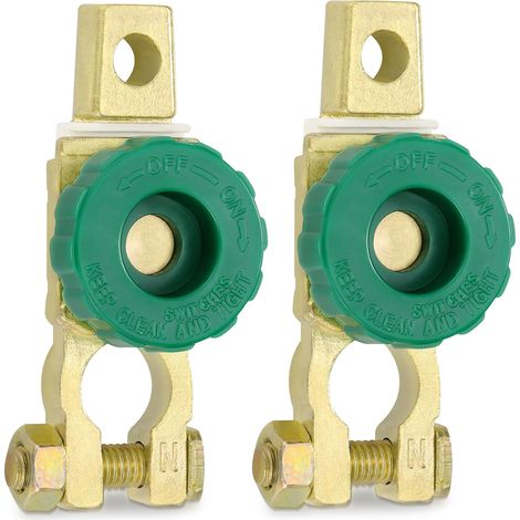 12V 24V Détachant la Batterie, 2 Pièces Universel interrupteur coupe, Coupe Circuit Batterie, Isolateur de batterie de voiture, Interrupteur de Déconnexion pour Bateau Camion Tracteur