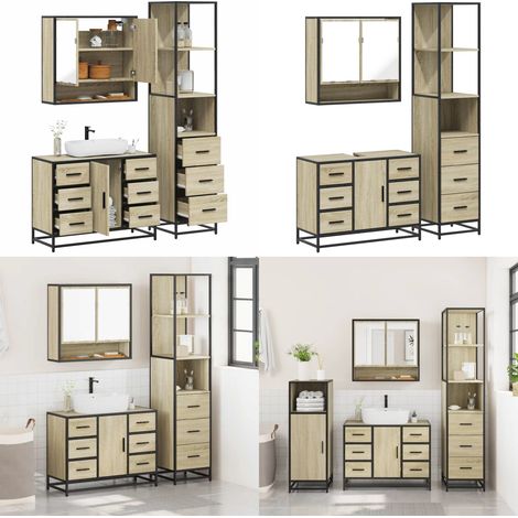 vidaXL Ensemble de meubles de salle de bain 3 pcs chêne sonoma (1/5)