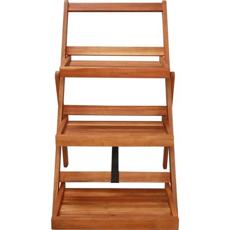 vidaXL 3-Tier Plant Stand 50x63x80 cm Solid Acacia Wood