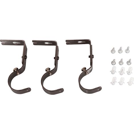 de 3 supports de tringle à rideaux en fer design universel (1/4)