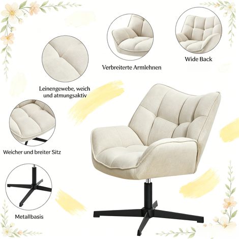 Fauteuil relax pivotant 360°, chaise longue basculante à oreilles, assise inclinable design, fauteuil club moderne avec rotation, usage salon ou chambre, pièce unique. (1/4)