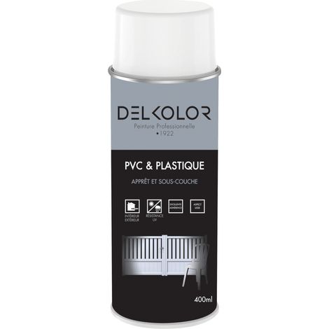 Sous-couche spéciale PVC et plastique en aérosol 400ml – Fort pouvoir couvrant – Adhérence renforcée – Résistance UV – Usage intérieur et extérieur – Delkolor