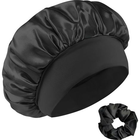 Bonnet Satin Cheveux Nuit Élastiqués, Protection Cheveux Sommeil, Doux Bonnet Soie Nuit