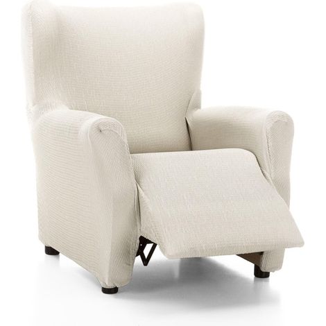 Housse de Fauteuil de Relaxation matelassée Ultra ajustée - Housse de Fauteuil de Relaxation Extensible en Couleur Ivoire - fabriquée en Espagne (1/5)