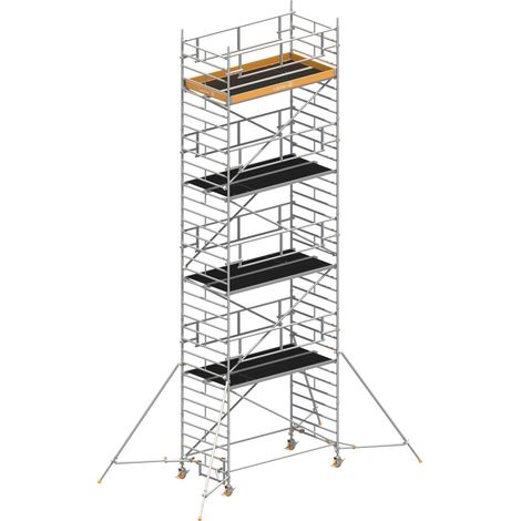 Layher Rollgerüst Uni Breit P2 Safety Plus mit Doppelgeländer und ausziehbaren Gerüststützen 10,20m AH (1/3)