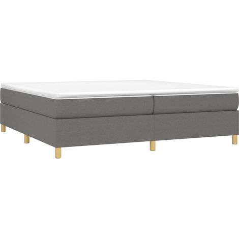 Estructura de cama con somier tela gris oscuro 200x200 cm vidaXL