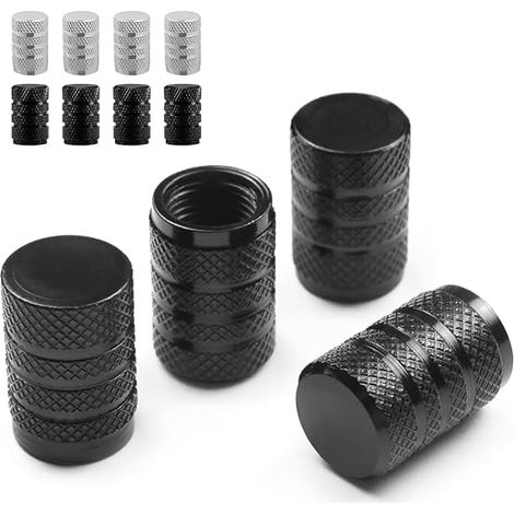 Reifenventilkappen mit Dichtring, 8 Stück/Packung, eloxiertes Aluminium, korrosionsbeständig, universelle Ventilkappen für Autos, LKWs, Motorräder, SUVs und Fahrräder (1/5)