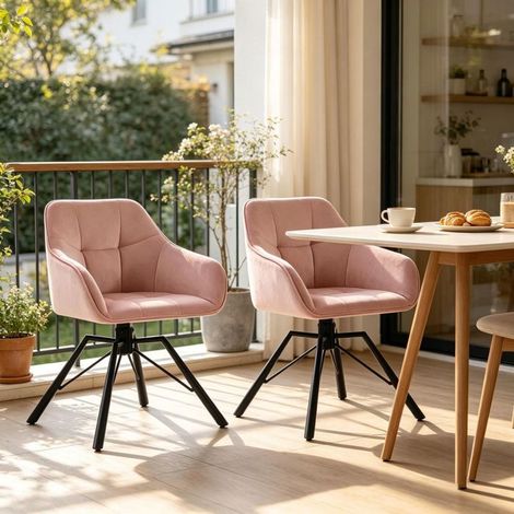 Chaise de cuisine pivotante chaise repas style élégant largeur généreuse dossier souple (1/5)