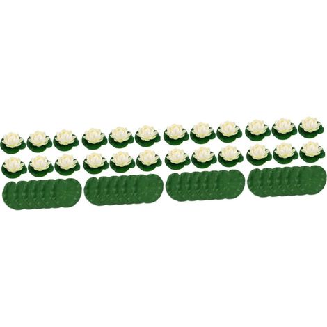 48 pièces Lotus Artificiel Flottant Décoratif de Lotus Réalistes Ornement pour Bassin Étang Piscine et Aquarium Matériaux PU Odeur Facile à Entretenir (1/5)