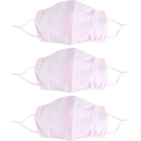 3 Pièces Masque Visage en Coton Lavable, Anti-Poussière Respirant pour Hommes et Femmes (Rose) (1/5)