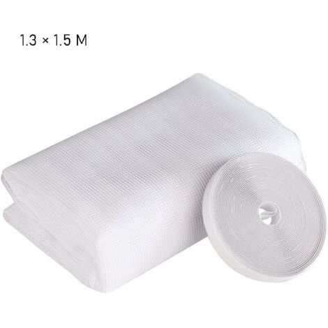 royaluxe-Moustiquaire de fenêtre 130 x 150 cm – Maille en nylon anti-insectes – Bande auto-adhésive pour installation facile – Protection optimale, Blanc (1/4)