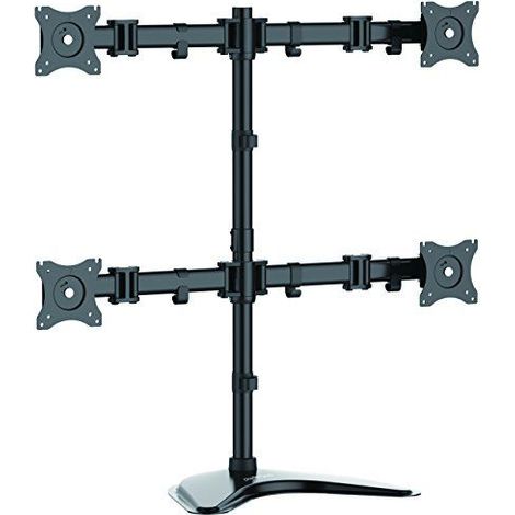 StarTech.com Vierfach-Monitorhalter - Schwenkbar - Verstellbarer 4 Monitorstnder - Fr VESA Monitore bis zu 68,60cm (27) (8 Kg) - Aufstellung fr 4 Monitore - Aluminium, stabiler Stahl - Schwarz - Bild (1/5)