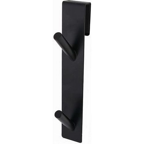 Trade Shop - Gancio Doppio Per Porta Box Doccia Appendere Asciugamani Bagno 4x18cm Nero 87771 - (1/5)