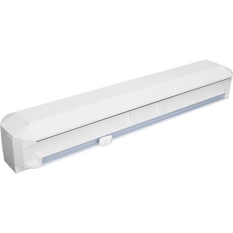 Distributeur de film plastique avec coupeur coulissant, coupe nette, réutilisable et ajustable pour papier aluminium, M 38,5x7,5cm