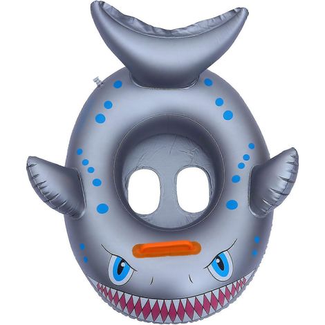 1 bouée de natation pour enfant avec siège gonflable en forme de requin pour piscine, imprimé aléatoire. (1/3)