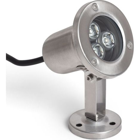 Spot lumineux LED au sol en acier inoxydable, 12 V, 3 W, 3000 K, lumière chaude, étanche IP67, pour extérieur et intérieur (1/5)