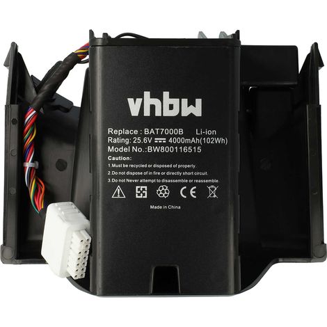 vhbw Akku Ersatz für Robomow BAT7000B für Rasenroboter Rasenmäher (4000mAh, 25,6V, Li-Ion)