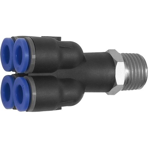 Riegler Mehrfachverteiler »Blaue Serie«, 4-fach, drehbar, R 1/8 a. Ã˜ 4mm (1/3)
