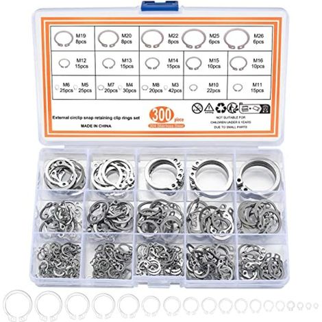 Ensemble de 300 anneaux de fixation, 18 tailles d'anneaux de fixation ronds. (1/5)