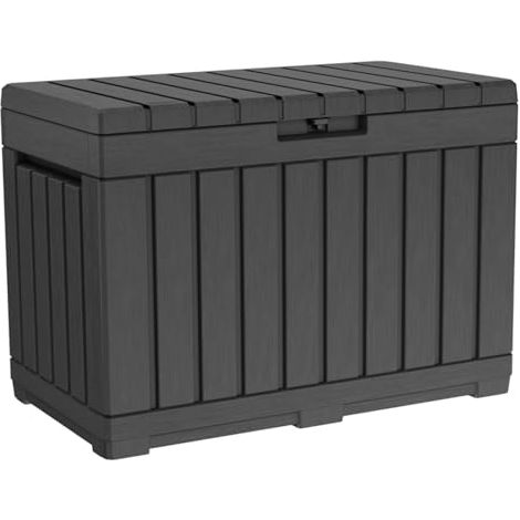 KETER KENTWOOD BOÎTE DE RANGEMENT 190 L - RÉSISTANTE AUX UV - GRAPHITE - 82,3 X 45,7 X 57,7 CM 259152