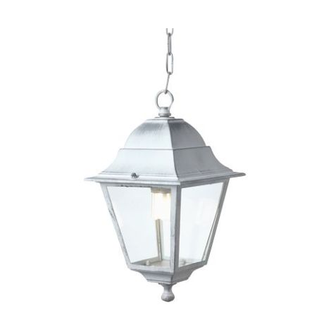 Sovil lampe lanterne chaine Old E27 60W blanc/argent cm35x18x11 exte'rieur