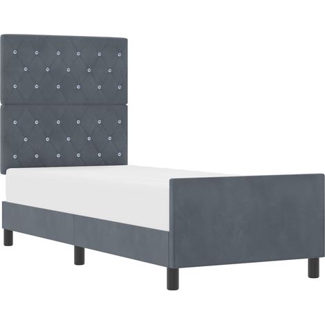 Maison Exclusive - Letto a molle con testiera Grigio scuro 80 x 200 cm Velluto (1/5)
