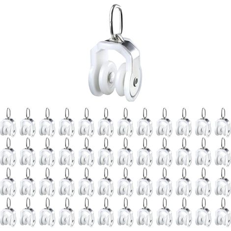 Jiajia AI, Galets de Glissement pour Rideaux Rouleaux de Rail, acier inoxydable, 48 Pièces pour jardin, terras (1/5)