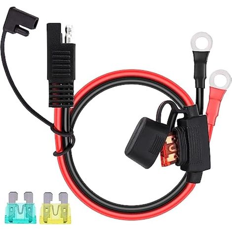 Câble d'extension SAE vers joint torique 10 AWG, connecteur de batterie SAE, 40 A 2 broches à connexion rapide pour panneau solaire, automobile, moto, voitures, camping-cars, 60 cm. (1/5)