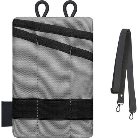 Pochette de ceinture (1 pièce), pochette de rangement pour pièces et cartes, sac de sport, sac multifonction, petite trousse à outils pour le sport, la randonnée, le camping, gris (1/4)