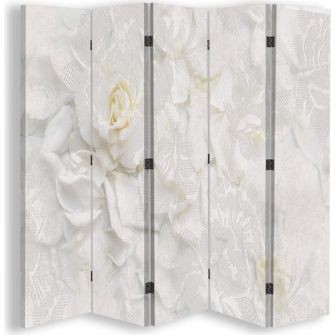 Paravento bilaterale, Fiori bianchi - 180x170 (1/5)