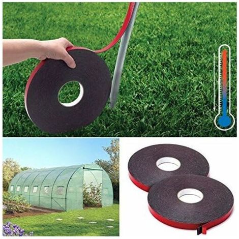 2 pièces de ruban en mousse résistant à la chaleur et conducteur de chaleur pour cerceaux de serre de jardin 20mm 20m, (1/3)