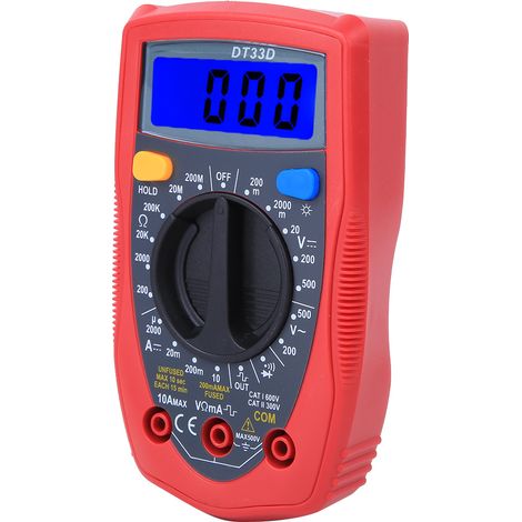 DT33D Mini-Digitalmultimeter, Voltmeter, tragbares Universalmessgerät, 130 x 73,5 x 35 mm (1/5)