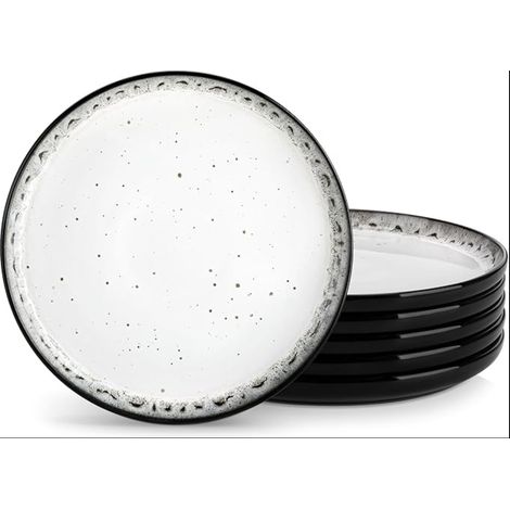 Assiettes Plates en Porcelaine 26 cm Va au Micro-Ondes Four et Lave-Vaisselle Blanc Céramique Émaillé (1/5)