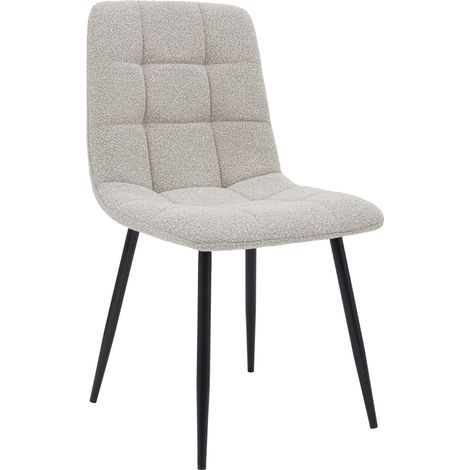 Chaise de salle a manger Antibes, tissu teddy Crème (1/5)