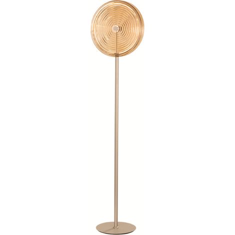 Piantana a LED JOKEY in metallo e vetro decorato Ambra H170 cm (1/3)