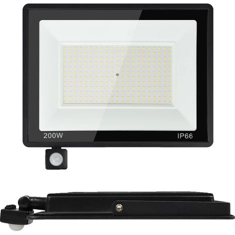 Projecteur LED, Étanche, Détecteur de Mouvement, 1PCS 200W, Blanc Froid(5500-7000K) (1/2)
