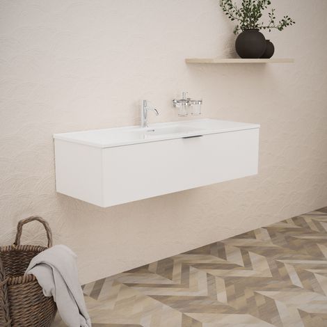 Inda - Meuble de salle de bain L.120 avec vasque blanc (1/5)