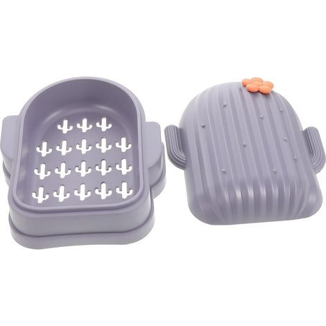 Boîte à Cactus Porte- De Salle De Bain Porte- Cactus Porte- avec Couvercle Porte- pour Évier De Cuisine Porte- Auto-drainant Violet,Mauve Plastique