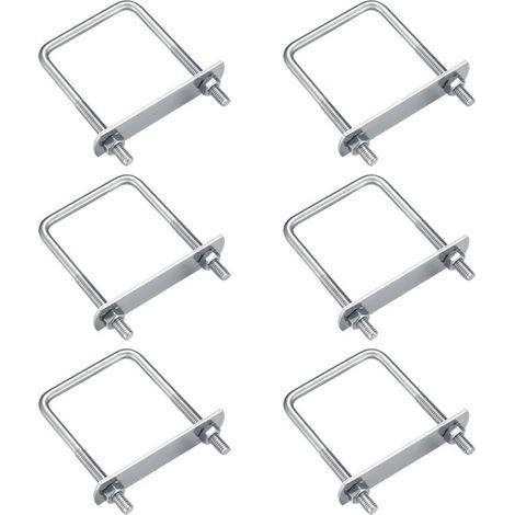 – Boulons en U M6 – Acier inoxydable 80x50mm – Lot de 6 pièces – Résistants à la corrosion pour fixation tuyaux et tôles (1/5)