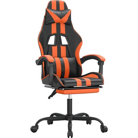 Maison Exclusive - Sedia da Gaming con Poggiapiedi Nero e Arancione in Similpelle (1/5)