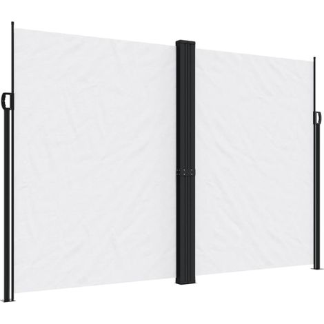 Maison Exclusive - Seitenmarkise Ausziehbar Weiß 220x1200 cm