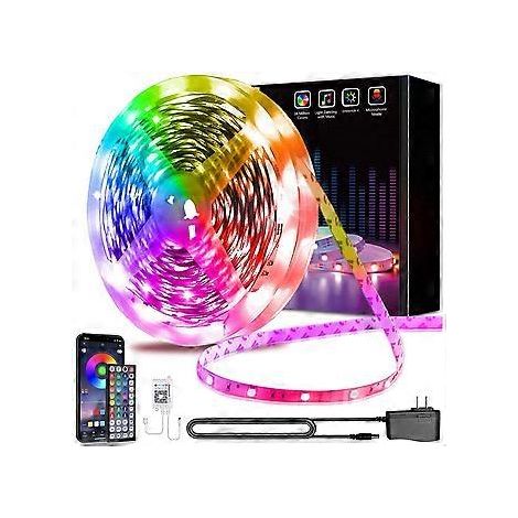 15 m Bluetooth-LED-Streifen 5050 RGB-LED-Streifen Schlafzimmer Mehrfarbiger flexibler Lichtstreifen, steuerbar per Smartphone-App, synchronisierbar mit Musikrhythmus/Timer