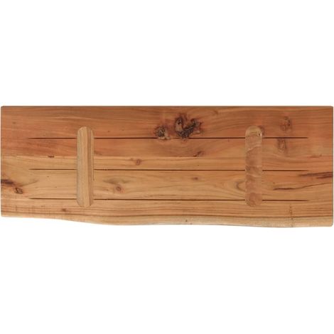 Étagère murale rectangulaire massif acacia bordure assortie