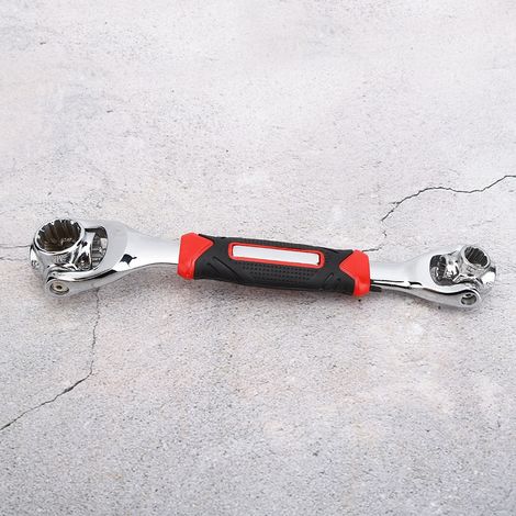 Clé à douille 8" en 1" sans aimant, double extrémité rotative en acier à haute teneur en carbone pour 8"19 (1/5)
